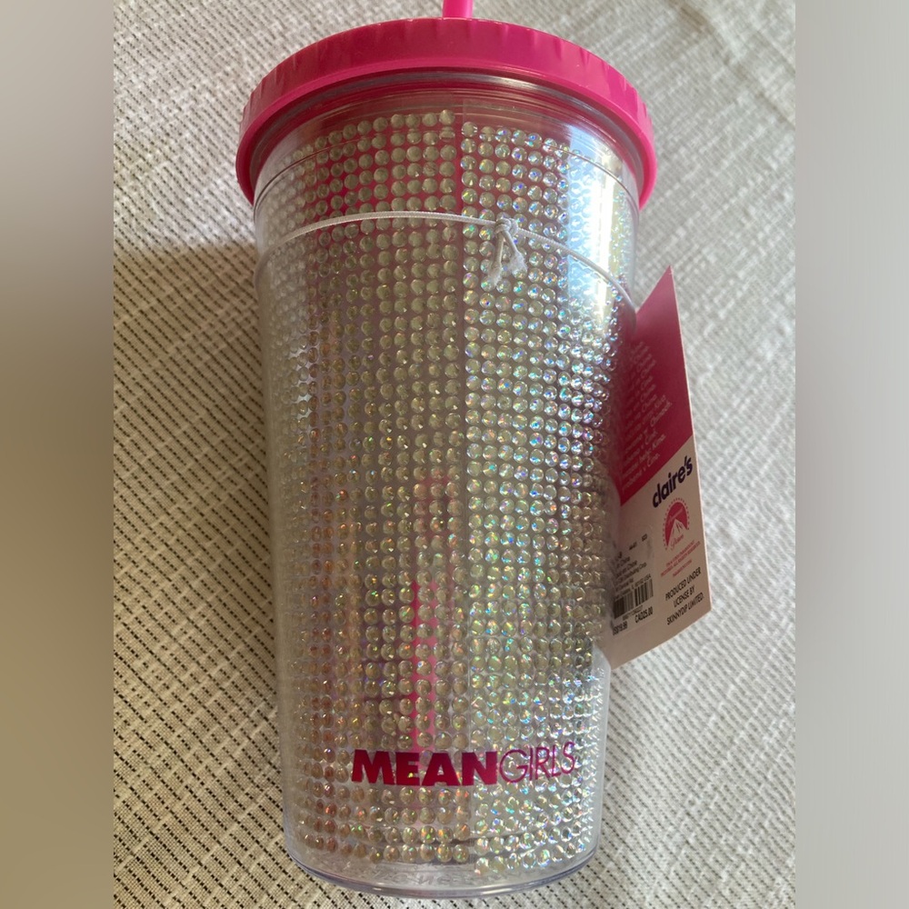 Pink and Clear Tumbler with Straw - Picture 2 of 4